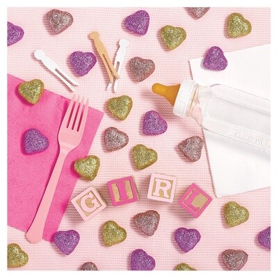 Glitter Heart Scatters - 40PCs - Gold, Rose Gold &amp; Pink