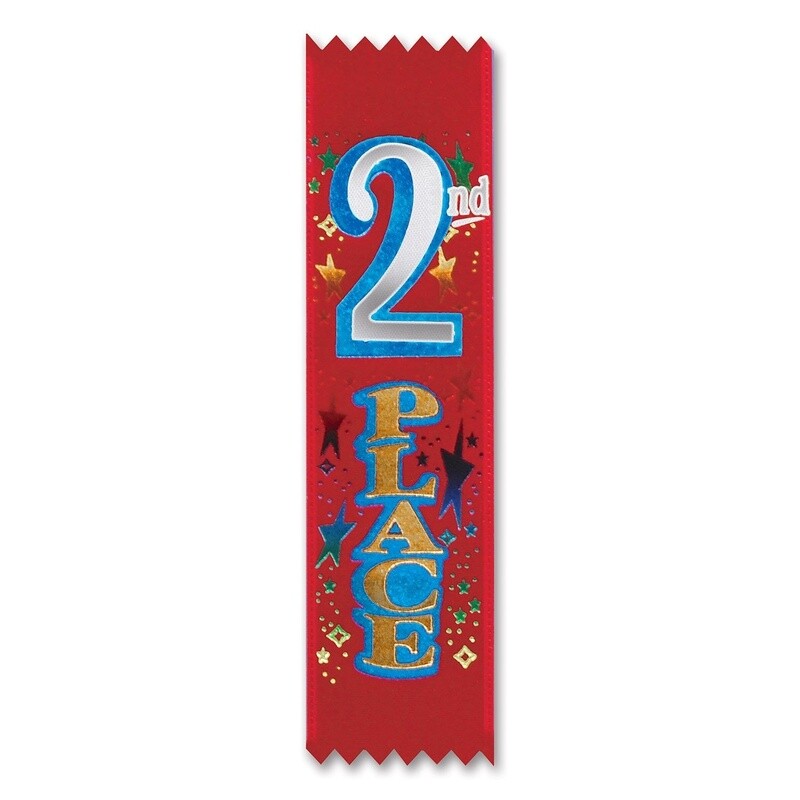 Award Ribbons - 2nd Place - 10 pk