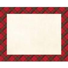 Placemats - Christmas - Holiday Plaid - Paper - 12&quot;X15&quot; - 12PCS