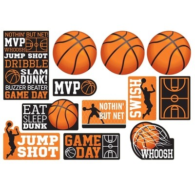 Cutouts - Basket Ball - 12PCS