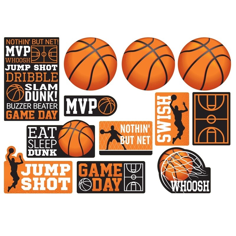 Cutouts - Basket Ball - 12PCS