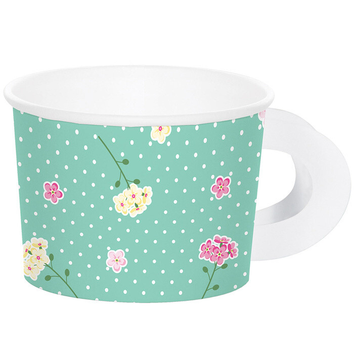 Treat Cups - Floral Tea Party - 9OZ. - 8 PCS