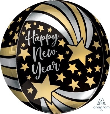 Foil Balloon - New Year - Shooting Stars - Orbz - 15&quot;