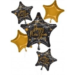 Foil balloon - New Year - Midnight Hour - 5PK Bouquet