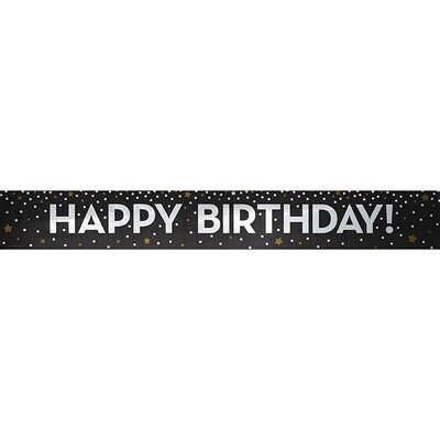 Foil Banner - Gold Silver HBD - 1pc