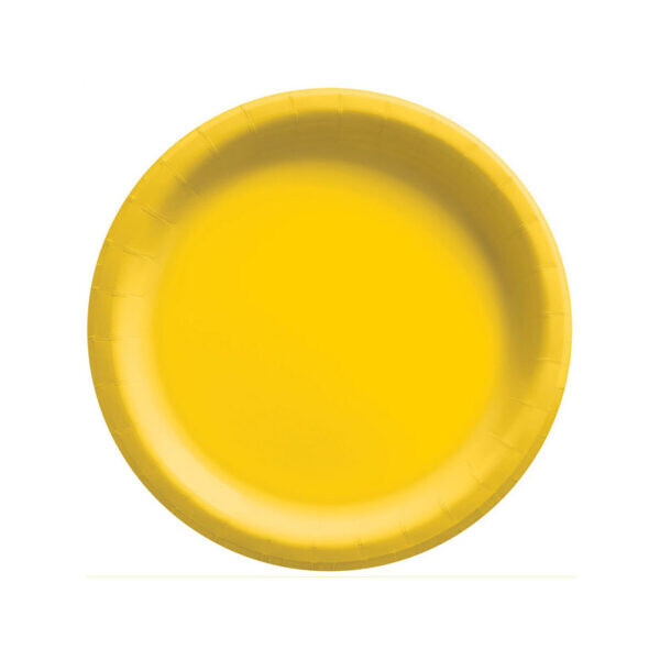 8 1/2&quot; Round Paper Plates, Mid Ct. - Yellow Sunshine - 20 PCS