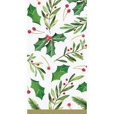 Napkins - Guest Towels - Christmas - Traditional Holly - 16 PCS - 3 Ply