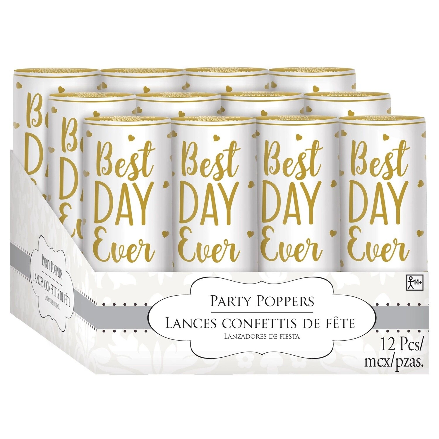 Party Poppers - Best Day Ever - 12PK