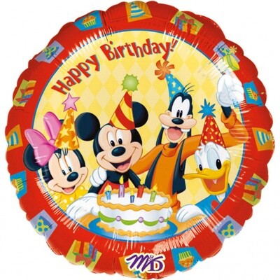 Foil Balloon - Mickey &amp; Friends - Happy Birthday - 18&quot; -