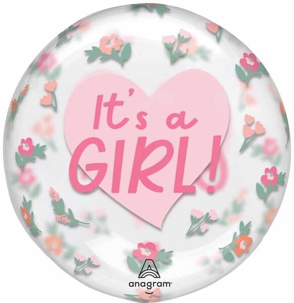 ITS A GIRL FLORAL 18&quot; CLEARZ