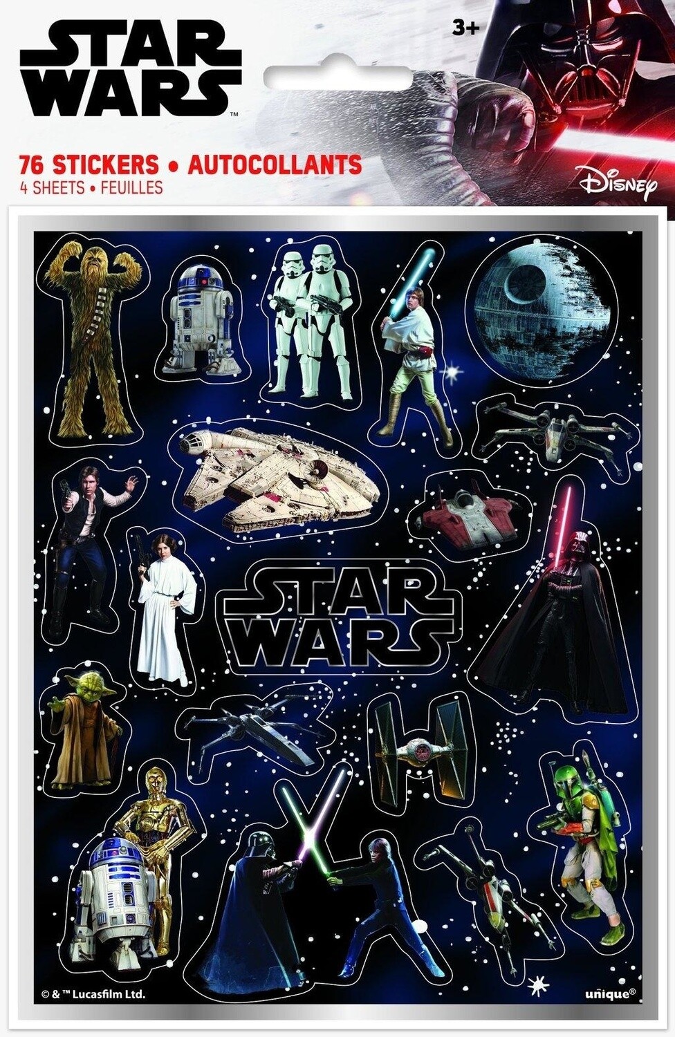 Stickers - StarWars  Classic - 4 Sheets