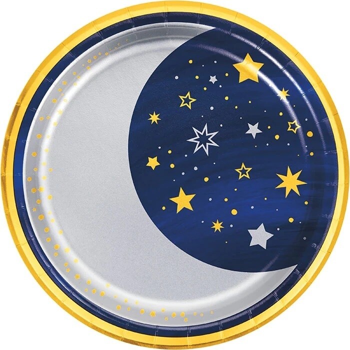 Plates - LN - Starry Night Moon - 9&quot; - 8 PCS