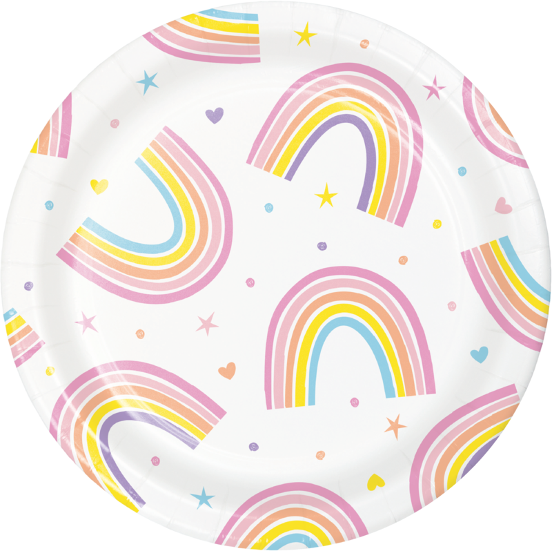 Plates - Bev - Happy Rainbow - 8pkg