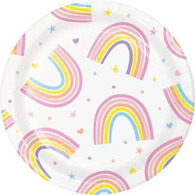 Plates - Bev - Happy Rainbow - 8pkg