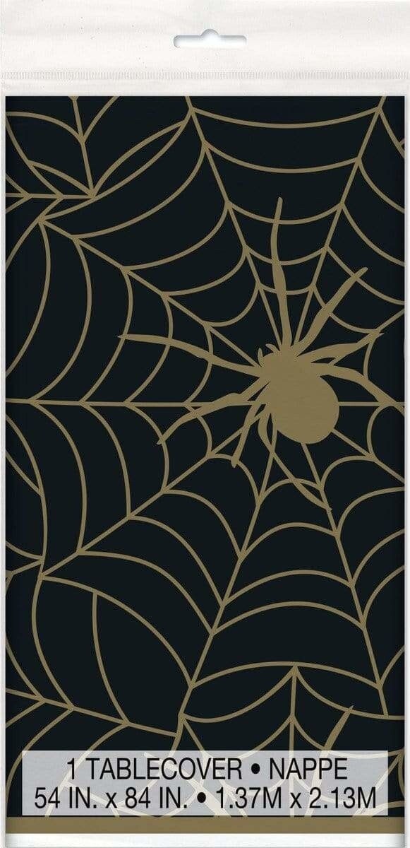 Tablecover - Black &amp; Gold Spiderweb