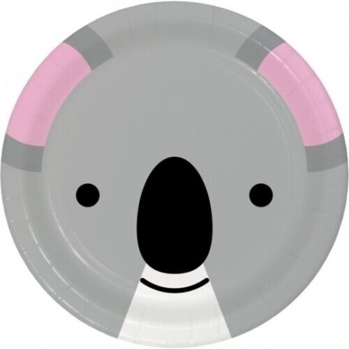 Plates - LN - Koala Animal Faces - 9&quot; - 8PCS
