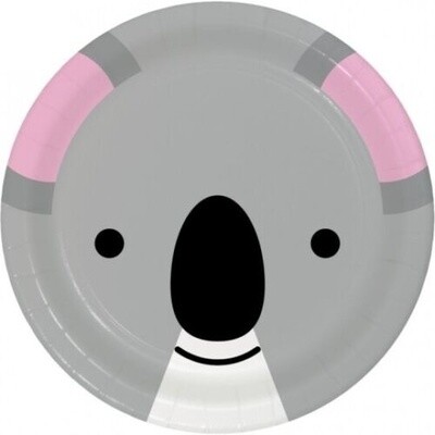 Plates - LN - Koala Animal Faces - 9&quot; - 8PCS