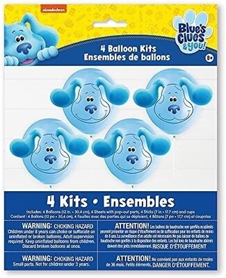 Latex Balloon Kits - Blue&#39;s Clues - 4 Kits - 12&quot;