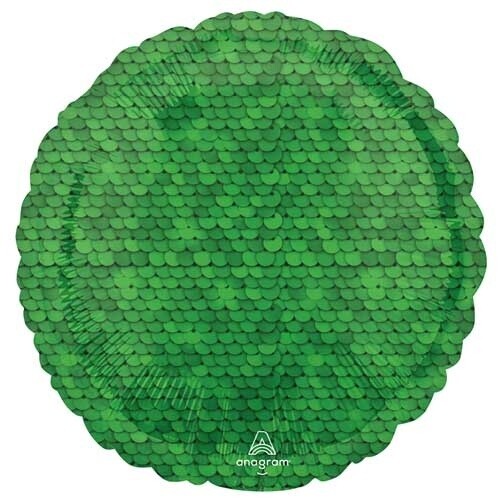 Foil Balloon - Green - Sequins - 18&quot;