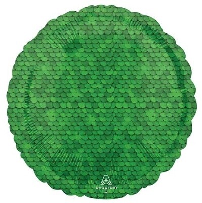 Foil Balloon - Green - Sequins - 18&quot;