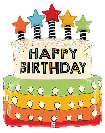 HBD CAKE STAR CANDLE 31&quot; SHAPE
