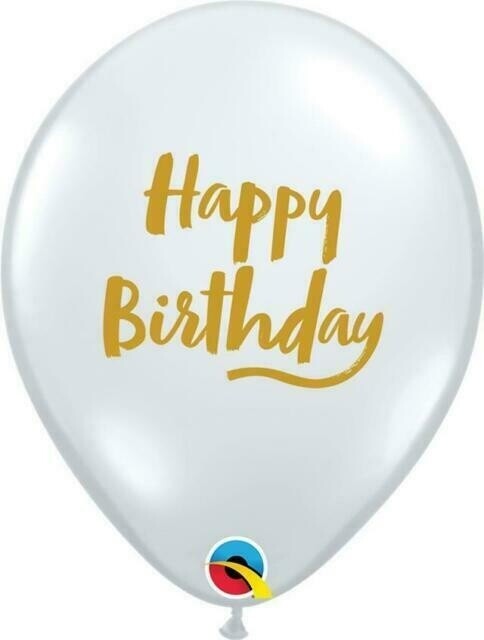 Latex Clear Balloon with Print, Color: Clear Happy Birthday