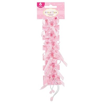 Pink Pacifier Favor Ties