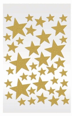 Diamond Stickers-Gold Stars-Glitter