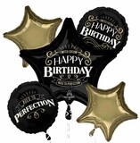 Foil Balloon Bouquet - Aged To Perfection - 5 PK