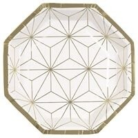 Plates - LN - Modern Gold and Purple - Octagon