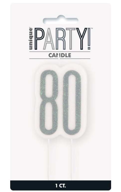 Candle-Glitter-80th Birthday