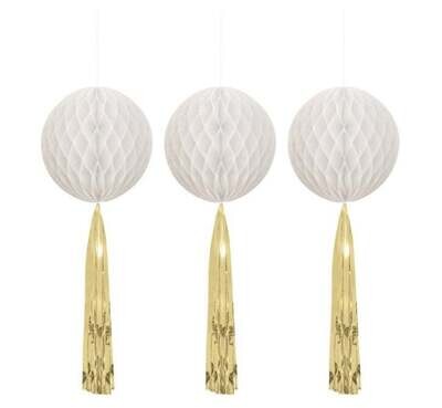 Honeycomb balls with Tassels - 3PCS - 22&quot;
