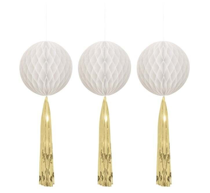Honeycomb balls with Tassels - 3PCS - 22&quot;