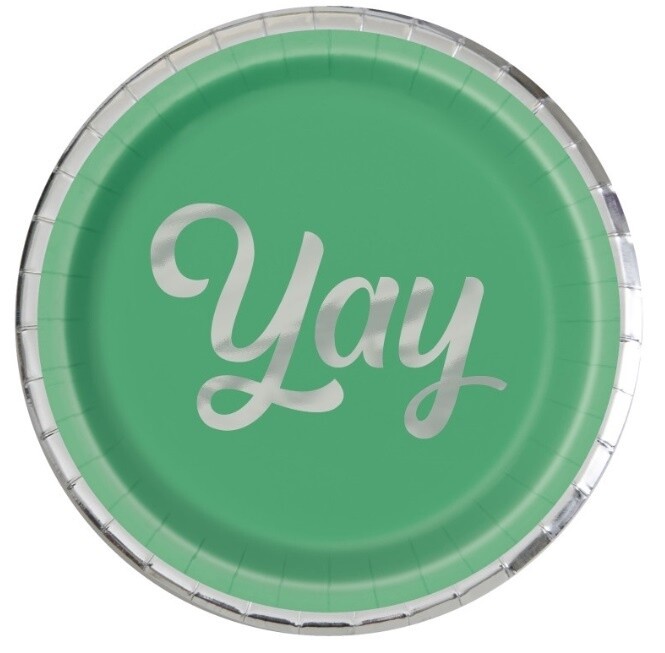Plates - BEV - Silver &amp; Bright - 7&quot; - 8 PCS