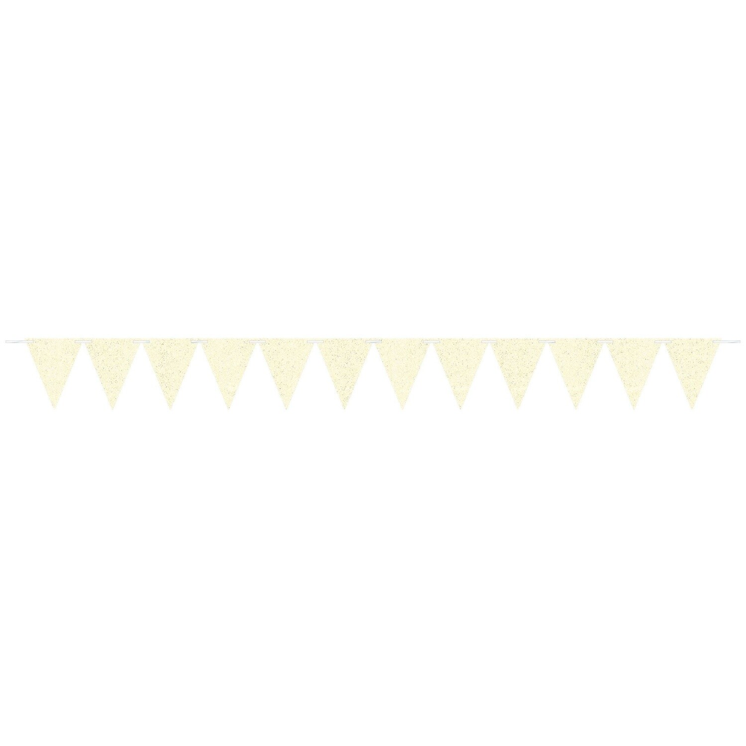 Large Paper Pennant Banner - Sparkle White