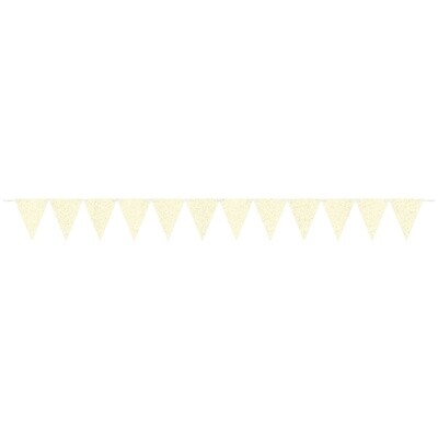 Large Paper Pennant Banner - Sparkle White