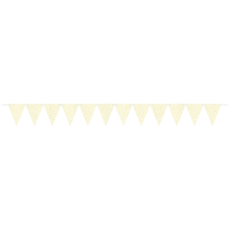 Large Paper Pennant Banner - Sparkle White
