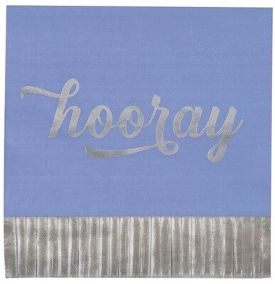 Napkins - LN - Silver &amp; Bright Fringe - 16PK - 2PLY
