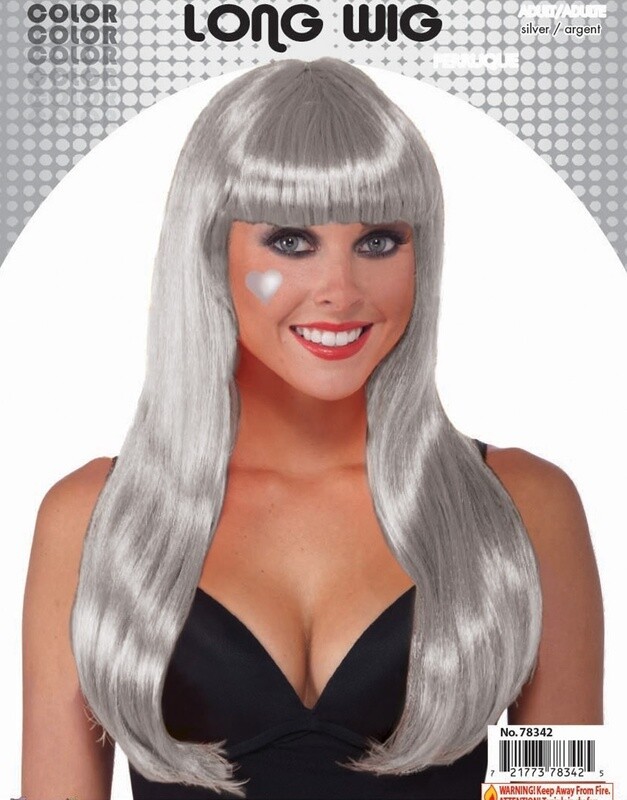 COLOR LINE-LONG WIG W/ TINSEL