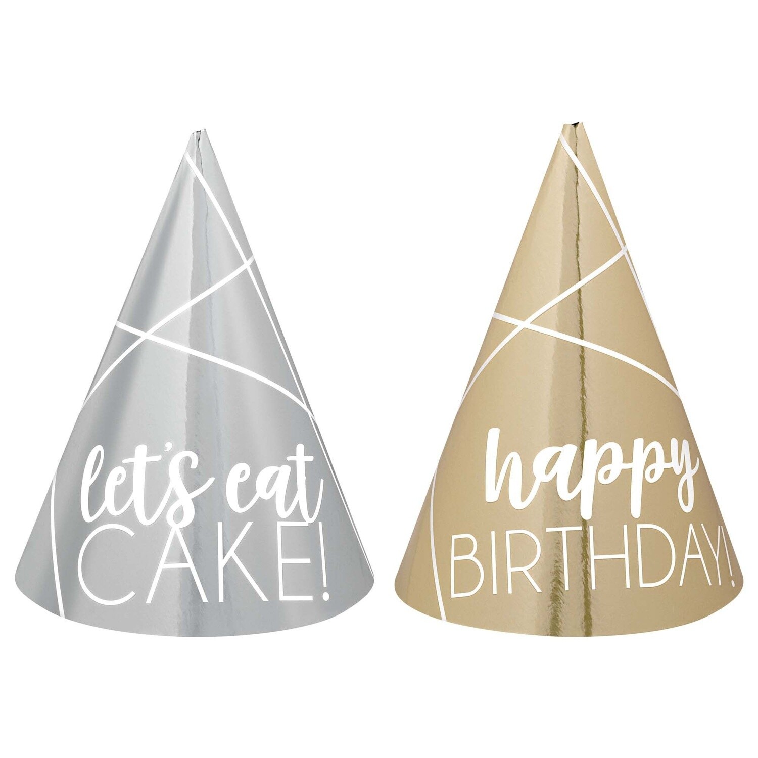 Hats - HBDAY - Gold/Silver - Mini - 12PCS
