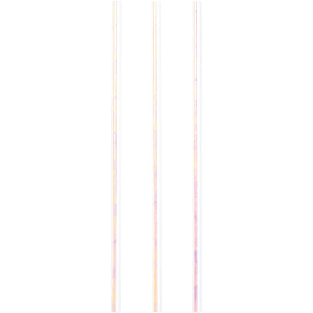 Paper Straws- Iridescent- 24pk-7.75&quot;