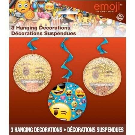 Emoji-Hanging Swirl Decorations (3pc)