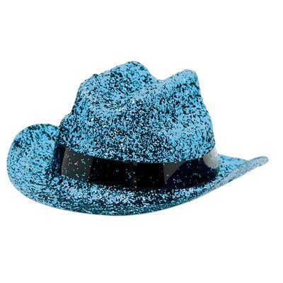 Light Blue Mini Glitter Cowboy Hat