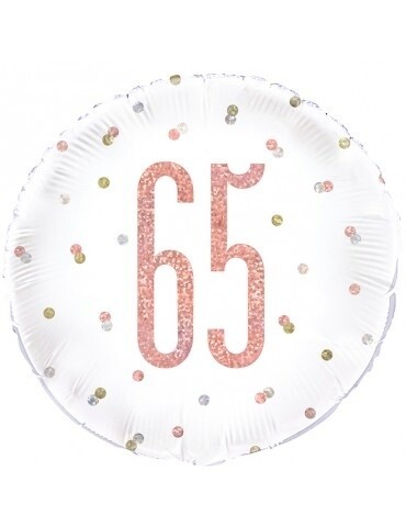 Foil Balloon-Standard-65th Birthday-Glitz Rose Gold-18&quot;