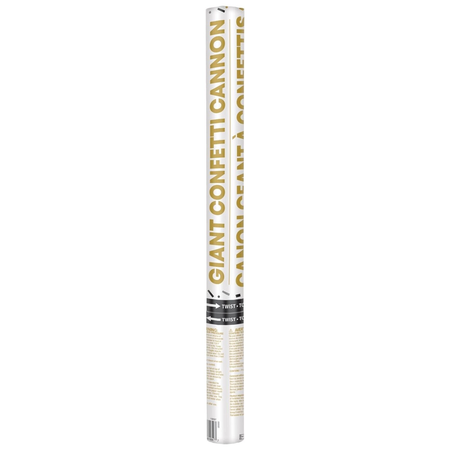 Giant Confetti Cannon - Black, Silver, And Gold