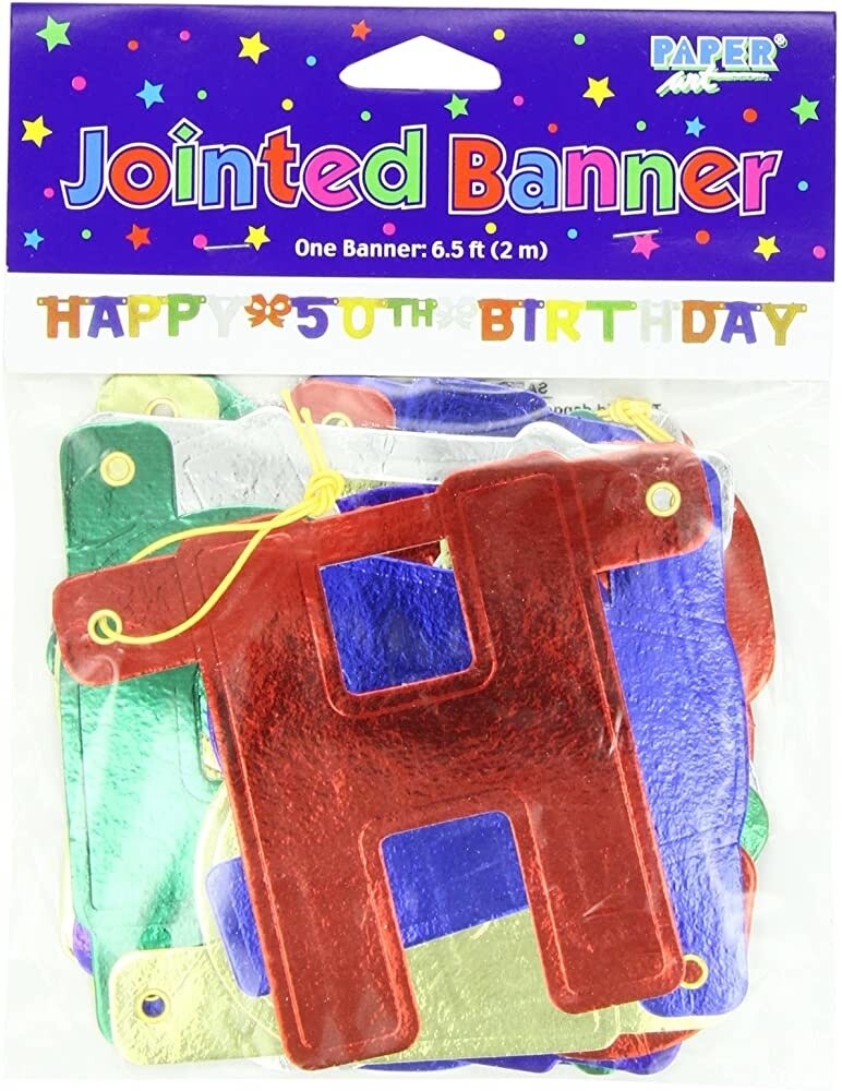 Jointed Banner - Happy 50th Birthday - 1pkg - 6.5ft