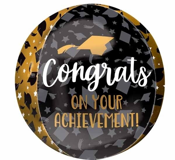 Foil Balloon - Congrats on your achievement - Orbz - 15&quot;