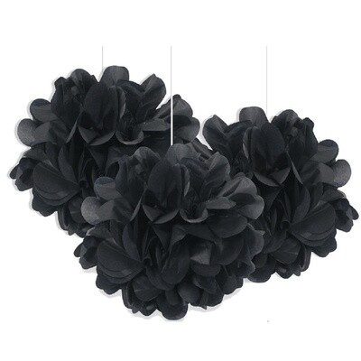 Puff Balls - Black - 3PCS