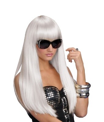 White  Hot Long Hair Wig
