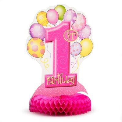 Centerpeice-Honeycomb-First Birthday-Girl